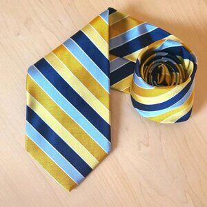 BROOKS BROTHERS Striped Tie Gold and Blue